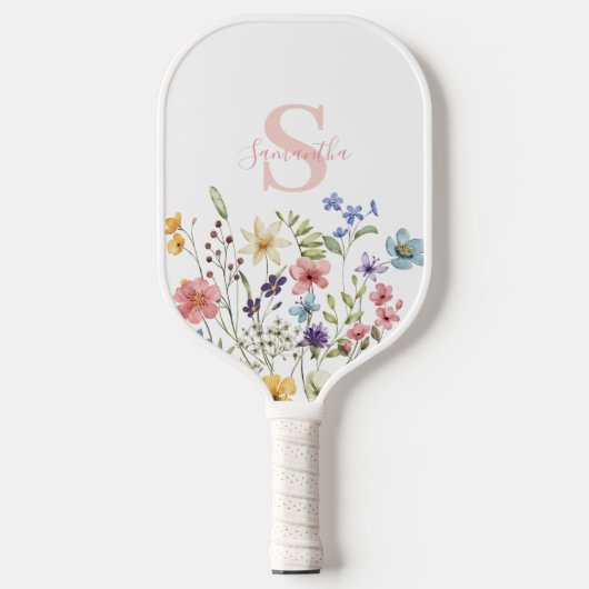 Monogram Bloemen Botanische Pickleball Paddle (Voorkant)
