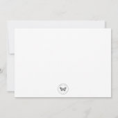 Monogram Bloemen Briefpapier Kaart (Achterkant)