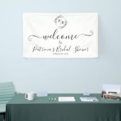 Monogram Bloemen Bruidsdouche Welkom Teken Banner (Beurs)