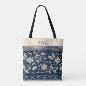 Monogram  Bloemen Chinoiserie Ivoor Canvas tas (Achterkant)