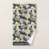 Monogram bloemen Elegant Stijlvolle Woordenreeks Bad Handdoek (Handdoek)