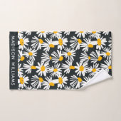 Monogram bloemen Elegant Stijlvolle Woordenreeks Bad Handdoek (Handdoek)