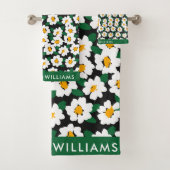 Monogram bloemen Elegant Stijlvolle Woordenreeks Bad Handdoek (Insitu)