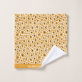 Monogram bloemen Elegant Stijlvolle Woordenreeks Bad Handdoek (Wasdoekje)