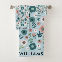 Monogram Bloemen Elegante Stijlvolle Badhanddoek S Bad Handdoek