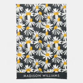 Monogram Bloemen Elegante Stijlvolle Keukenhanddoe Theedoek