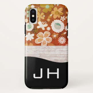 Monogram Bloemen en Textuur Case-Mate iPhone Case