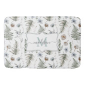 Monogram Bloemen en varen Bladeren Floral Botanica Badmat (Voorkant)