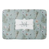 Monogram Bloemen en varen Bladeren Floral Botanica Badmat (Voorkant)