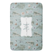 Monogram Bloemen en varen Bladeren Floral Botanica Badmat (Voorkant Verticaal)