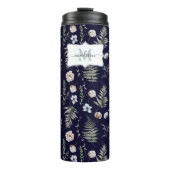 Monogram Bloemen en varen Bladeren Floral Botanica Thermosbeker (Voorkant)