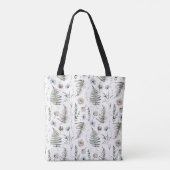 Monogram Bloemen en varen Bladeren Floral Botanica Tote Bag (Achterkant)