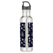 Monogram Bloemen en varen Bladeren Floral Botanica Waterfles (Achterkant)
