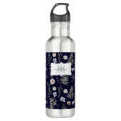 Monogram Bloemen en varen Bladeren Floral Botanica Waterfles (Voorkant)