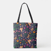Monogram bloemen en vlinders tote bag (Achterkant)