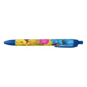 Monogram bloemen in fluorescentiekleuren zwarte inkt pen (Bodem)