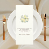 Monogram Bloemen Italiaans Boog Trouwmenu Menu