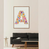 Monogram bloemen letter A Poster