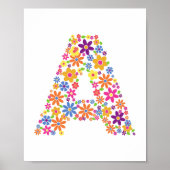 Monogram bloemen letter A Poster (Voorkant)