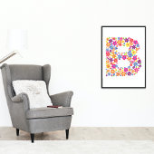 Monogram bloemen letter B Poster