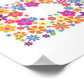 Monogram bloemen letter B Poster (Hoek)