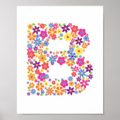 Monogram bloemen letter B Poster (Voorkant)