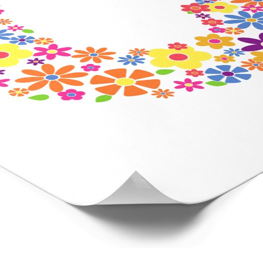 Monogram bloemen letter C Poster (Hoek)