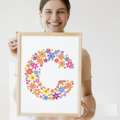 Monogram bloemen letter C Poster