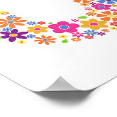 Monogram bloemen letter O Poster (Hoek)