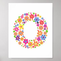 Monogram bloemen letter O