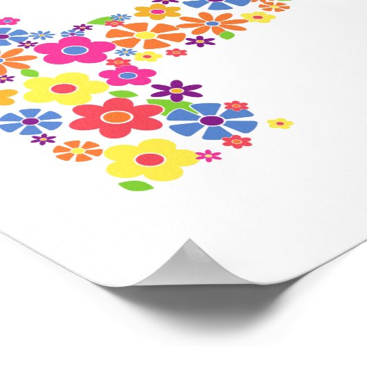 Monogram bloemen letter P Poster (Hoek)