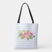 Monogram  bloemen Roze Blauw Tas (Achterkant)