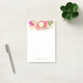 Monogram bloemen Roze Paarse Post-it Nota's Post-it® Notes (Kantoor)