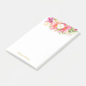 Monogram bloemen Roze Paarse Post-it Nota's Post-it® Notes (Schuin)