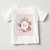 Monogram  bloemen Roze Stripes (Voorkant)