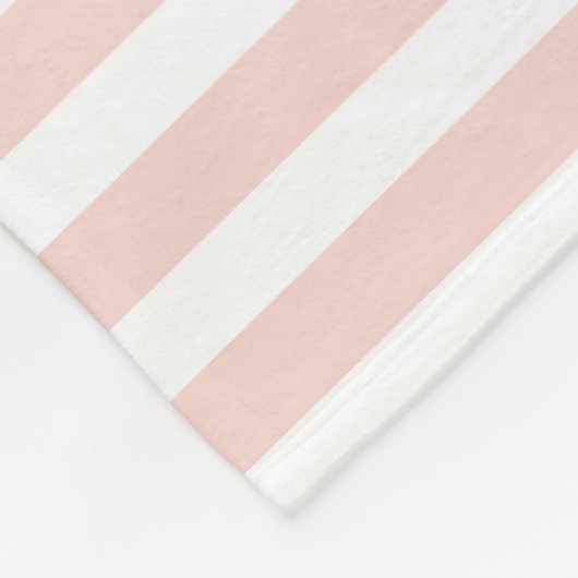 Monogram  bloemen Roze Stripes Fleece Deken (Hoek)