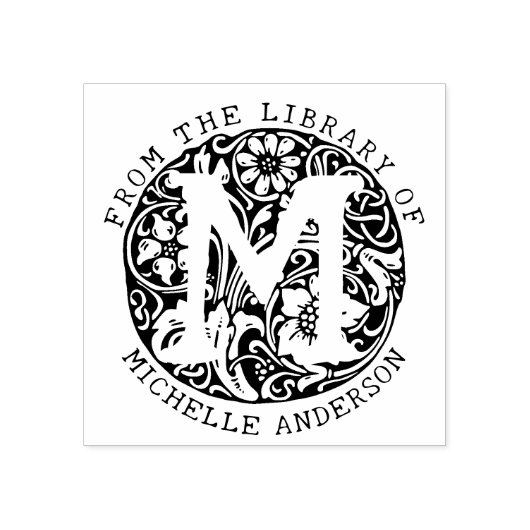  Monogram Bloemen uit de Bibliotheek van Rubberstempel (Afrduk)