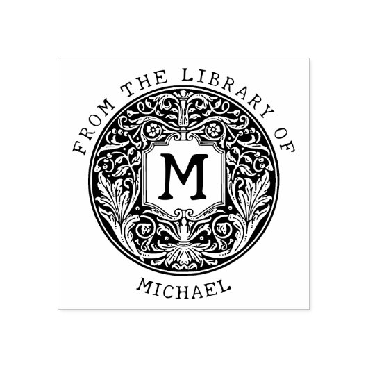  Monogram Bloemen uit de Bibliotheek van Rubberstempel (Afrduk)