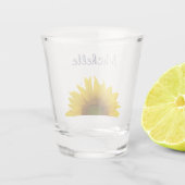 Monogram bloemen van geel shot glas (Achterkant)