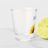 Monogram bloemen van geel shot glas (Links)