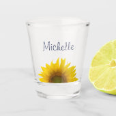 Monogram bloemen van geel shot glas (Voorkant)