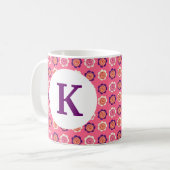 Monogram bloemen voor op maat gemaakte koffie Mok (Voorkant links)