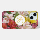 Monogram Bloemenboeket Gepersonaliseerd iPhone Cas Case-Mate iPhone Case (Achterkant (horizontaal))