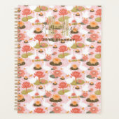 Monogram Bloemengans Waterlelie Patroon Planner (Voorkant)