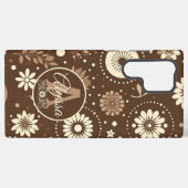 Monogram bloemenharmonie samsung galaxy hoesje (Achterkant horizontaal)