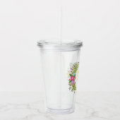 Monogram bloemenkrans acryl drinkbeker (Rechts)