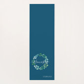 Monogram bloemenkrans Navyblauw Yogamat (Achterkant)