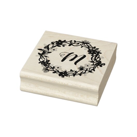 Monogram Bloemenkrans Stampers Rubberstempel (Stempel)