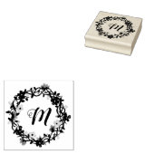 Monogram Bloemenkrans Stampers Rubberstempel (Gestempeld)