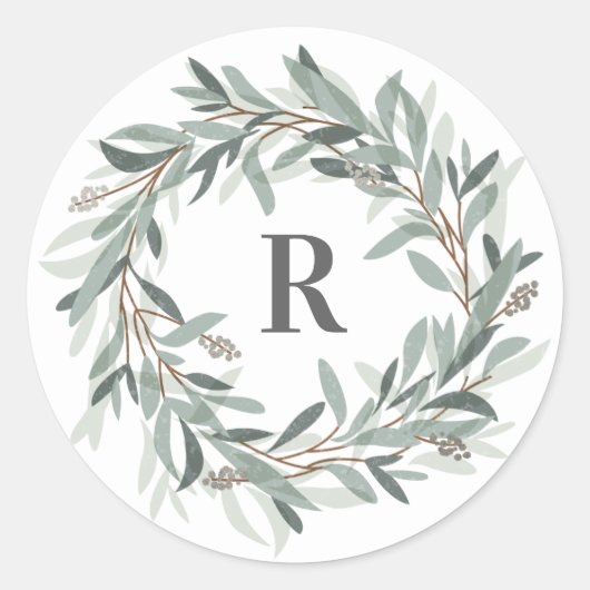 Monogram bloemenkrans sticker (Voorkant)